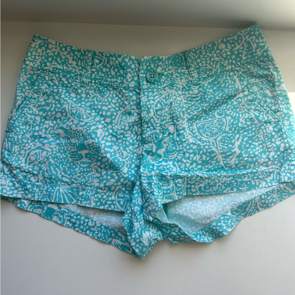 Lilly Pulitzer Walsh Turquoise Patterned Shorts